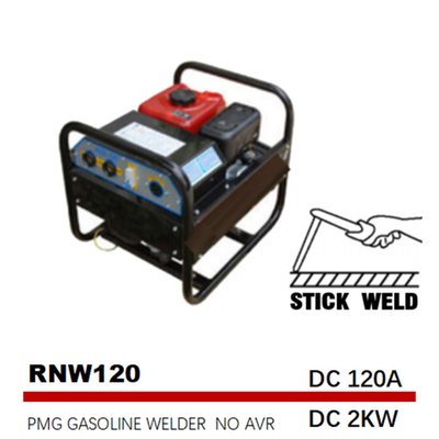 DC 2kw 170F Stick Welding Generator 3.6L مخزن گاز 120A فرکانس متوسط