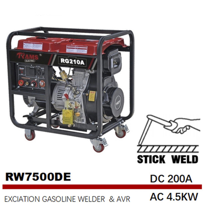188F قابل حمل دیزل ژنراتور جوشکاری AC 4.5kw استارت الکتریکی تحریک