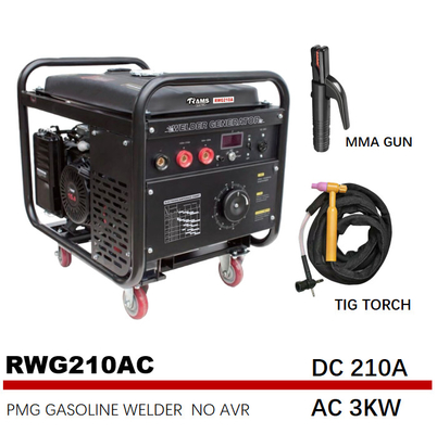 ژنراتور جوش قوس الکتریکی RWG210AC 210A موتور بنزینی 15 اسب بخار