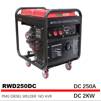 DC 2kw 250 Amp Diesel Welder 195FE Engine Electric Start Magnet دائمی
