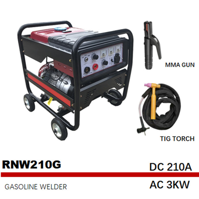 85.5 کیلوگرم ژنراتور جوش قوسی قابل حمل 210 آمپر بنزین فرکانس متوسط ​​RNW210G