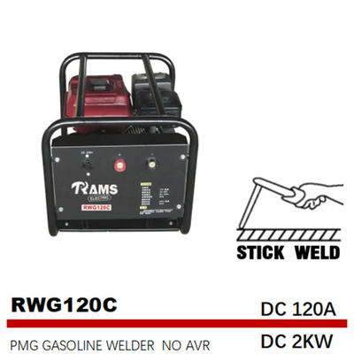 ژنراتور جوشکار قابل حمل DC 2kw مخزن بنزین 3.6L 120A PMG