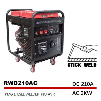 210A Stick Genset Diesel Welder Generator AC 3kw موتور تمام مسی