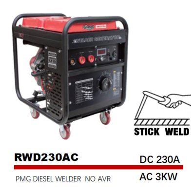 230A Stick Welding Generator فرکانس متوسط ​​25L مخزن سوخت دیزل استیک جوشکار